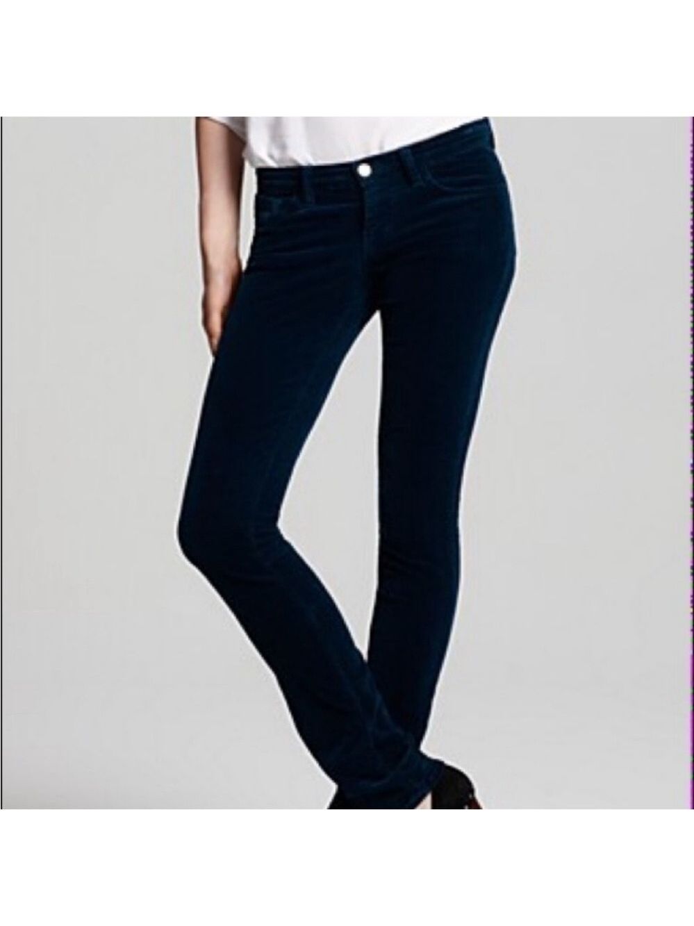 J Brand Black Pencil Leg Corduroy Pants Cotton Slim Skinny, size 27